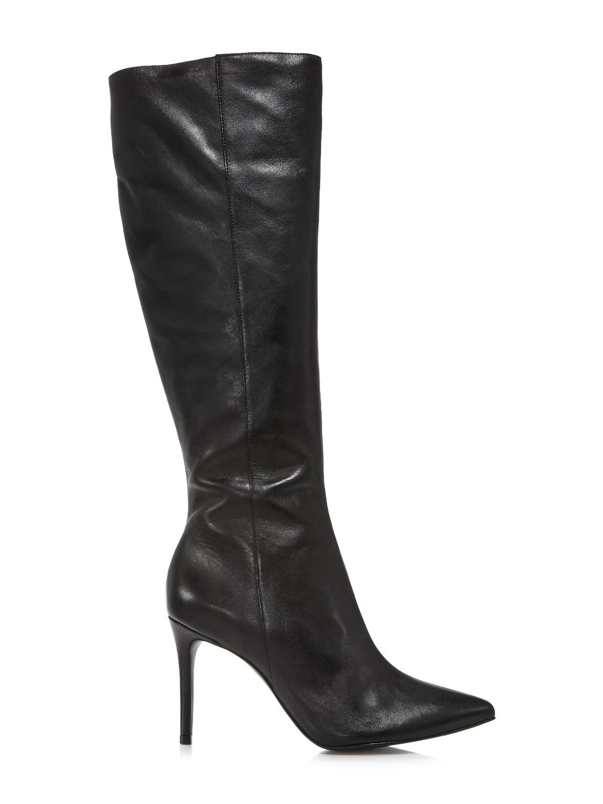 AQUA Womens Black Goring Cushioned Indiala Pointed Toe Stiletto Zip-Up Leather Heeled Boots 11 B