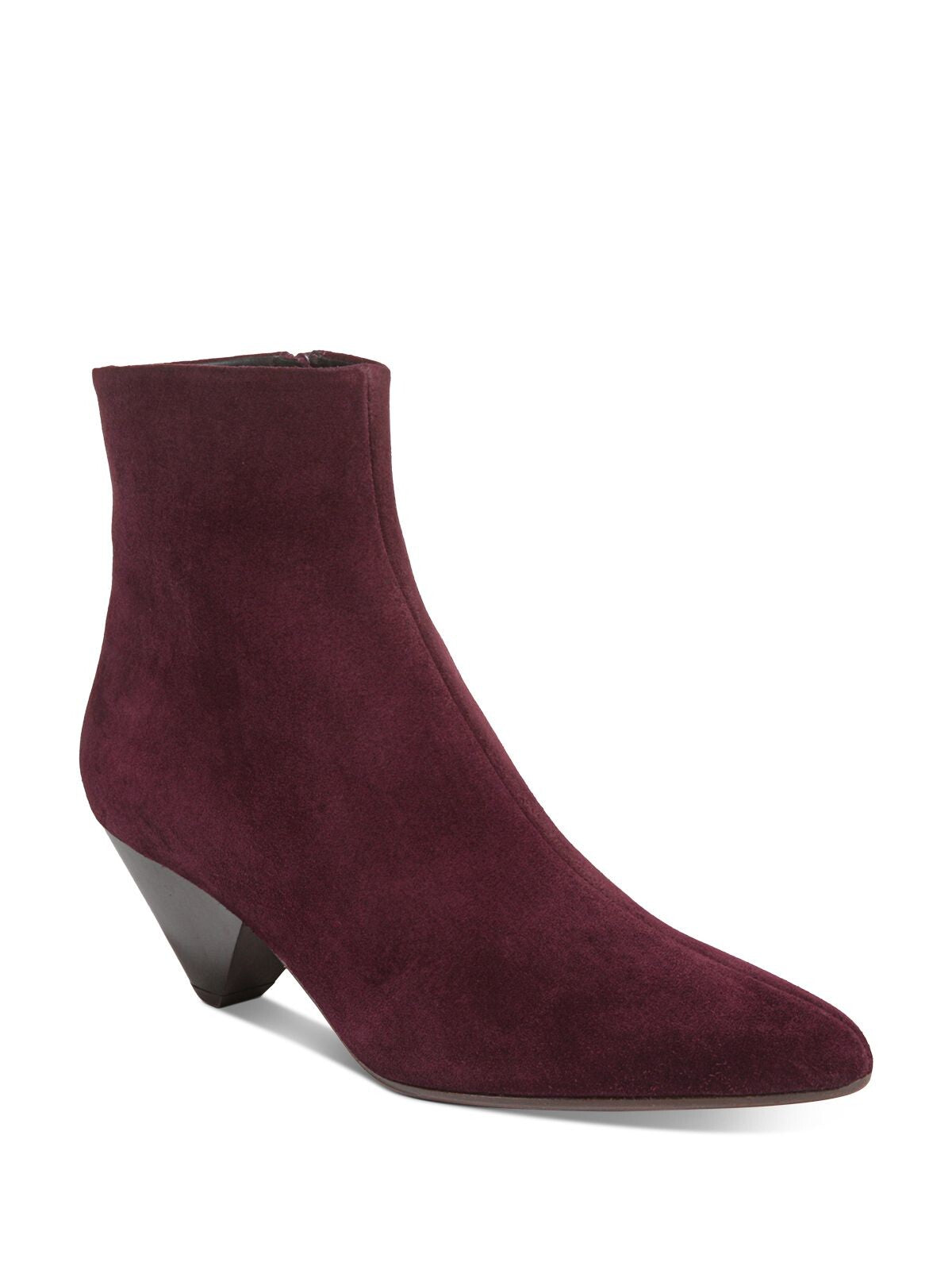 VINCE. Womens Burgundy Comfort Alder Almond Toe Cone Heel Zip-Up Leather Booties 7 M