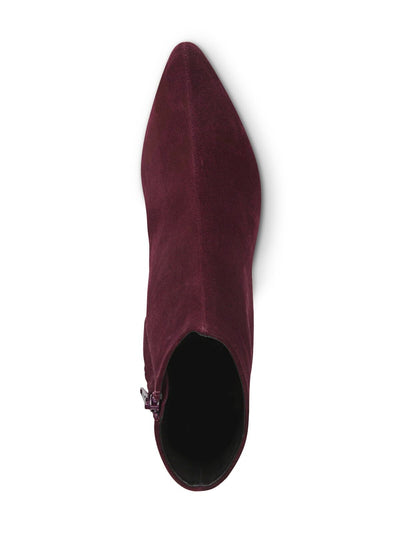 VINCE. Womens Burgundy Comfort Alder Almond Toe Cone Heel Zip-Up Leather Booties M