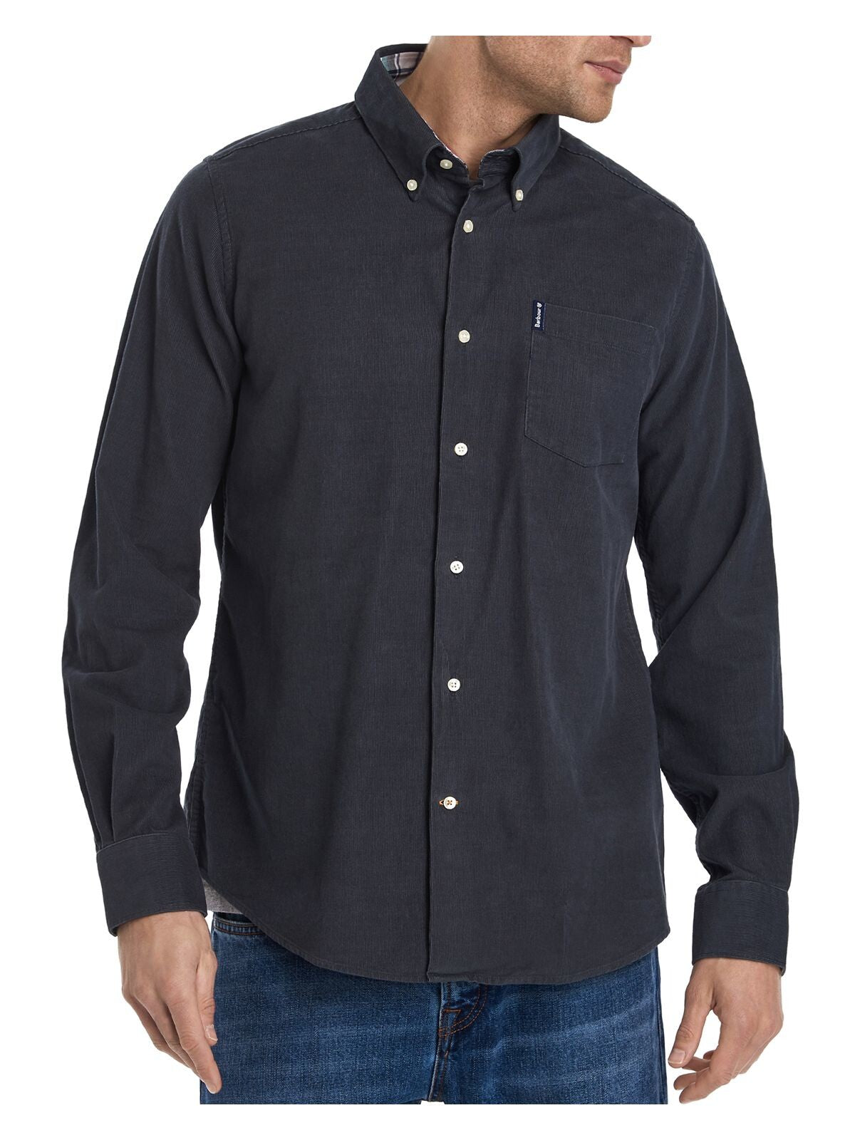 BARBOUR Mens Gray Classic Fit Button Down Cotton Casual Shirt S