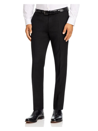 HUGO BOSS Mens Black Flat Front, Extra Slim Fit Suit Separate 38R