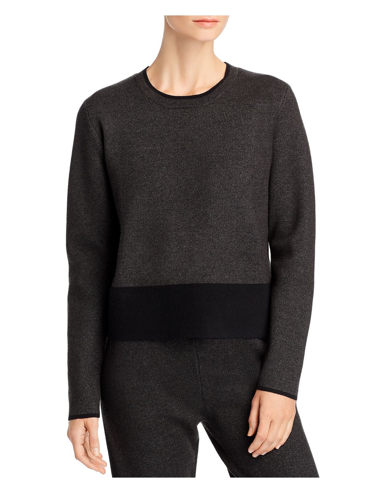 Comune Womens Black Long Sleeve Jewel Neck Sweater XS