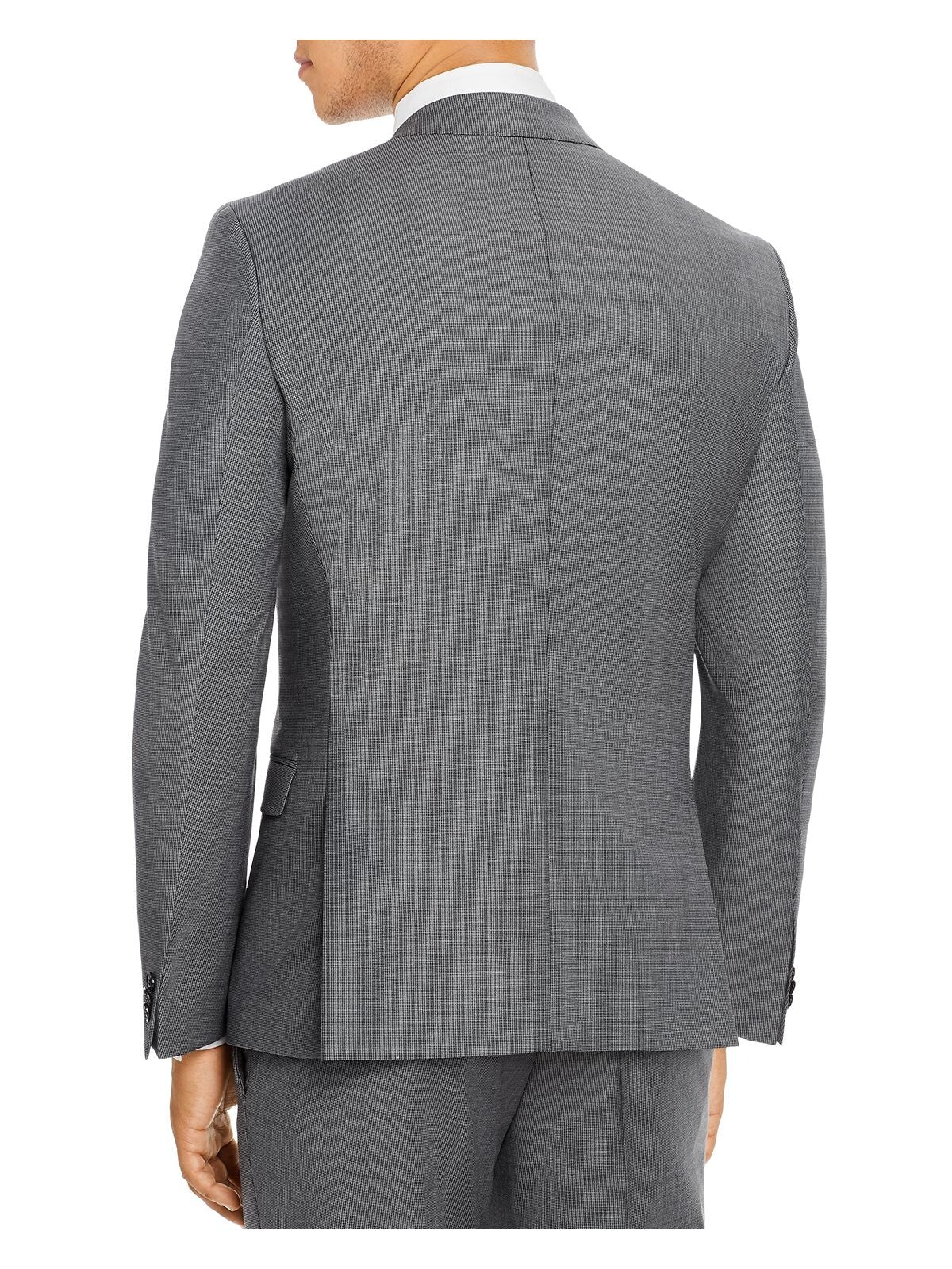 HUGO BOSS Mens Gray Single Breasted, Stretch, Extra Slim Fit Suit Separate Blazer Jacket 38S