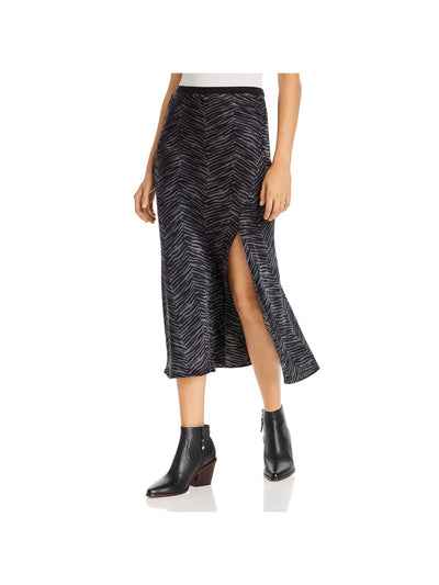 ANINE BING Womens Black Slitted Pull-on Midi Skirt S