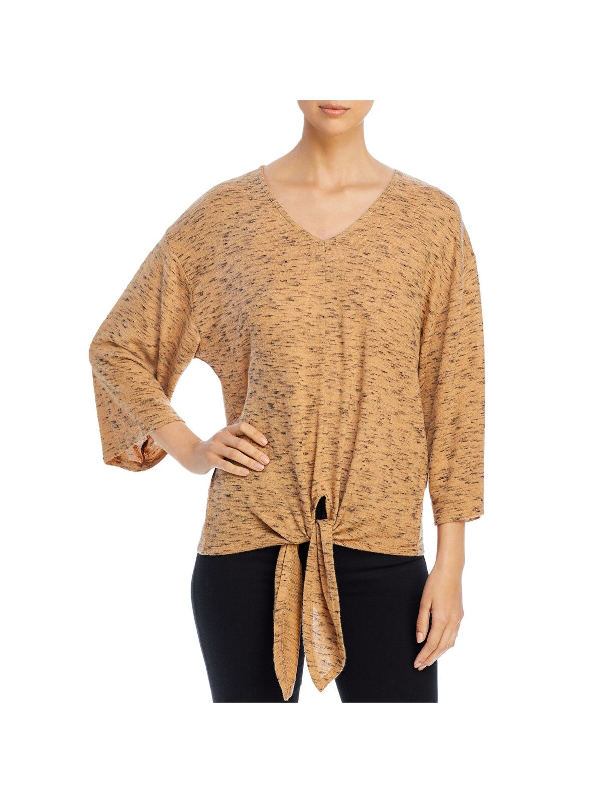 A + A COLLECTION Womens 3/4 Sleeve V Neck Sweater