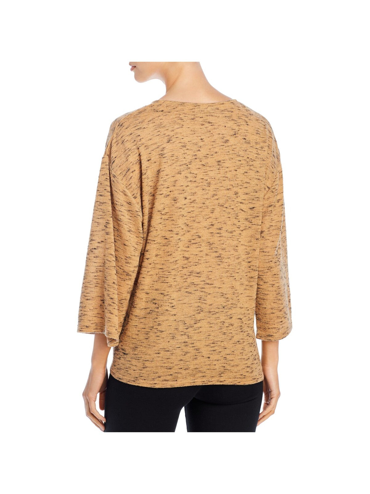 A + A COLLECTION Womens 3/4 Sleeve Tie Front V Neck Sweater
