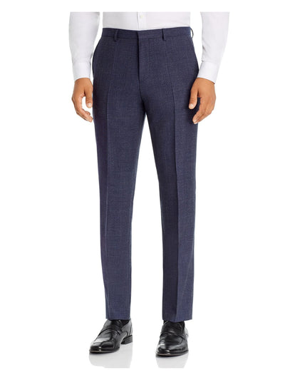 HUGO BOSS Mens Navy Stretch, Tapered, Extra Slim Fit Pants 36W