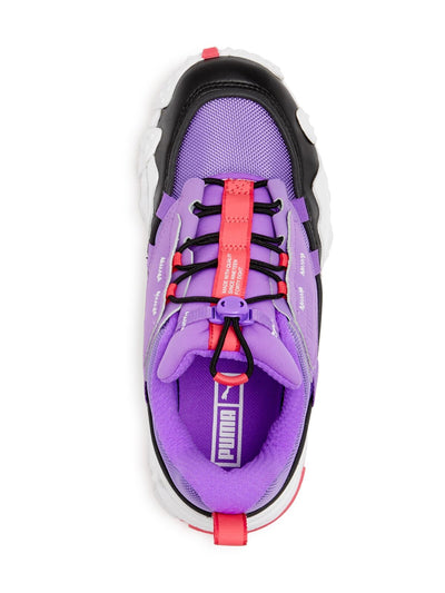 PUMA Womens Purple Logo Pull Tab Removable Insole 1" Platform Reflective Element Cushioned Non-Slip Trailfox Overland Round Toe Wedge Athletic Sneakers Shoes 5.5