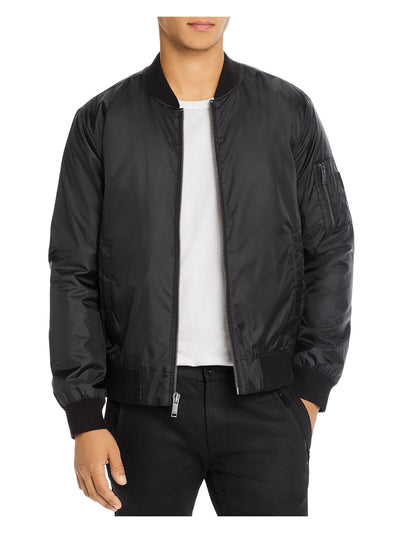 JOHN VARVATOS Mens Black Bomber Jacket M