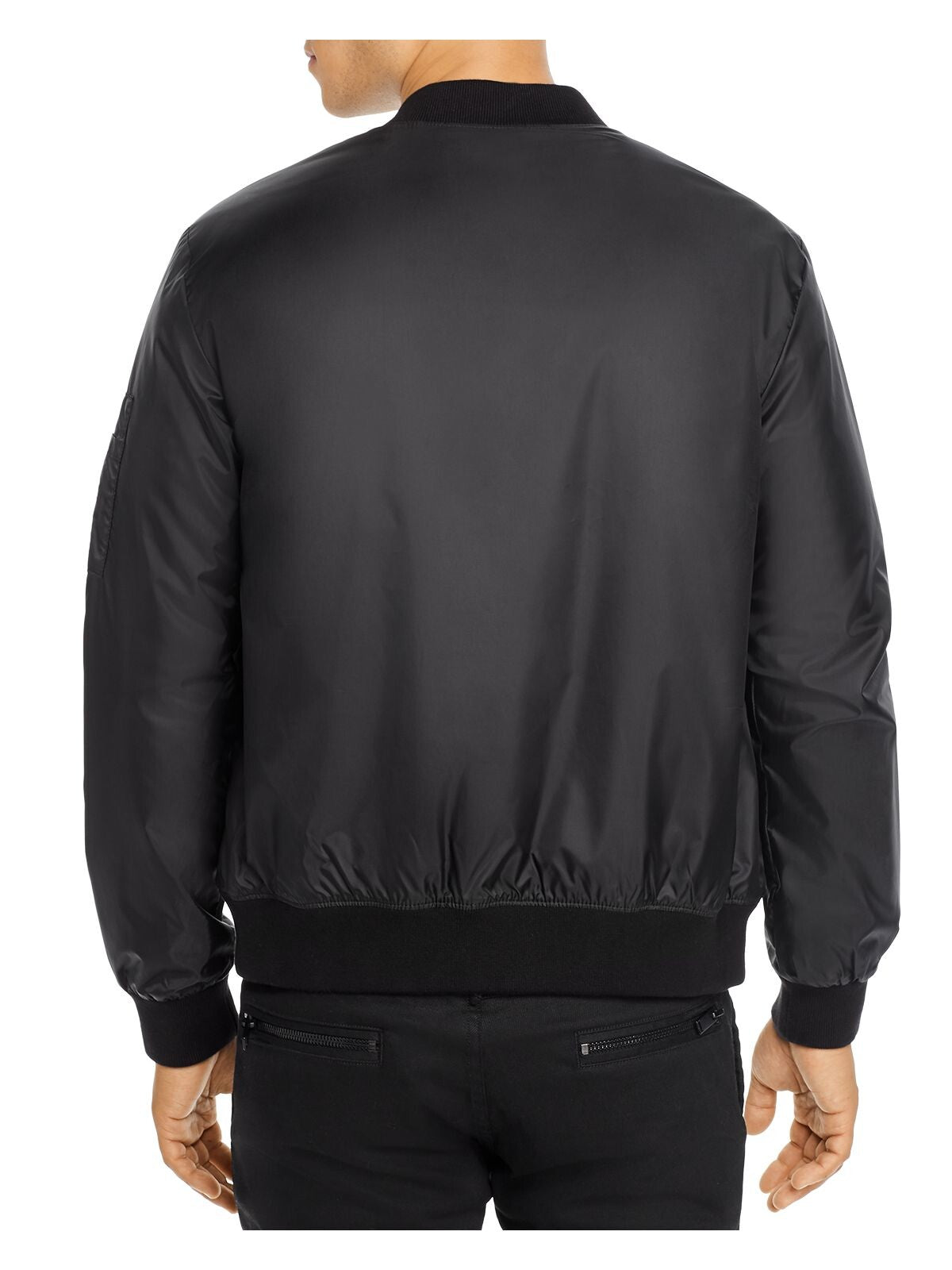 JOHN VARVATOS Mens Black Bomber Jacket M