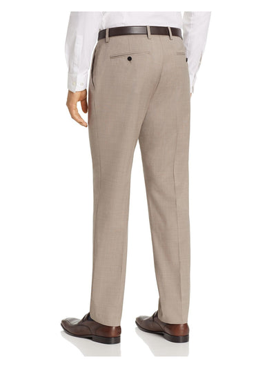 THEORY Mens Beige Flat Front, Stretch, Slim Fit Pants 36