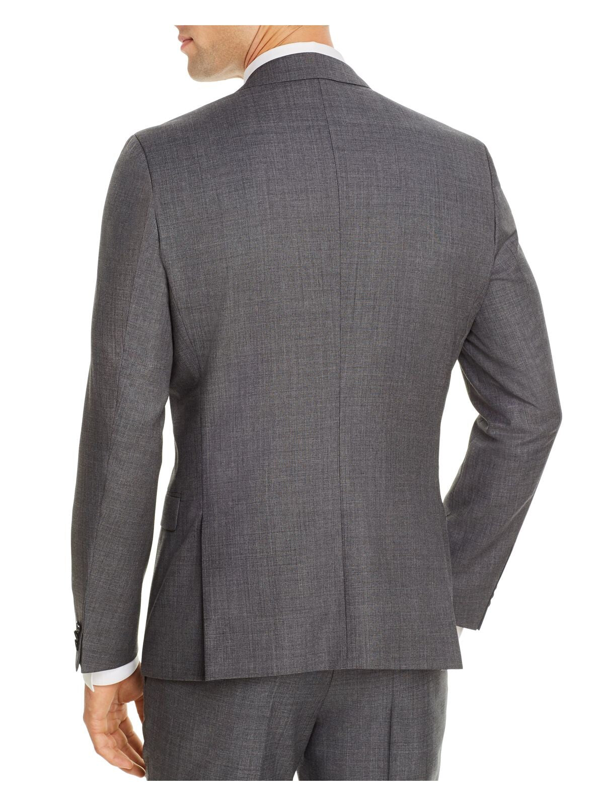 HUGO BOSS Mens Arti Sharkskin Gray Single Breasted, Extra Slim Fit Wool Blend Suit Separate Blazer Jacket 40L