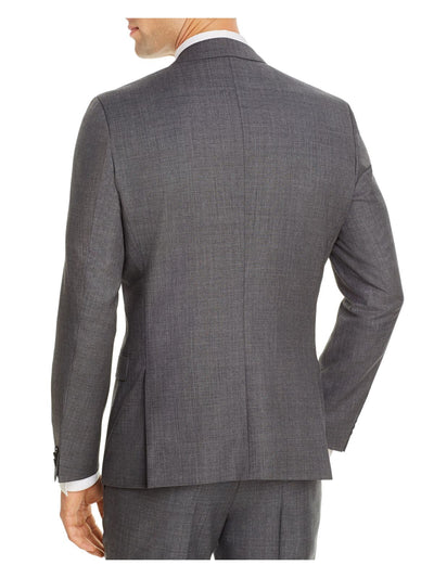 HUGO BOSS Mens Arti Sharkskin Gray Single Breasted, Extra Slim Fit Wool Blend Suit Separate Blazer Jacket 46R