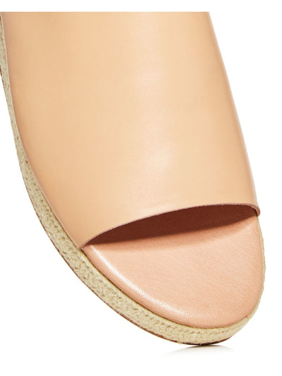 ST. AGNI Womens Seashell Pink Espadrille Padded Como Round Toe Platform Slip On Leather Slide Sandals 40