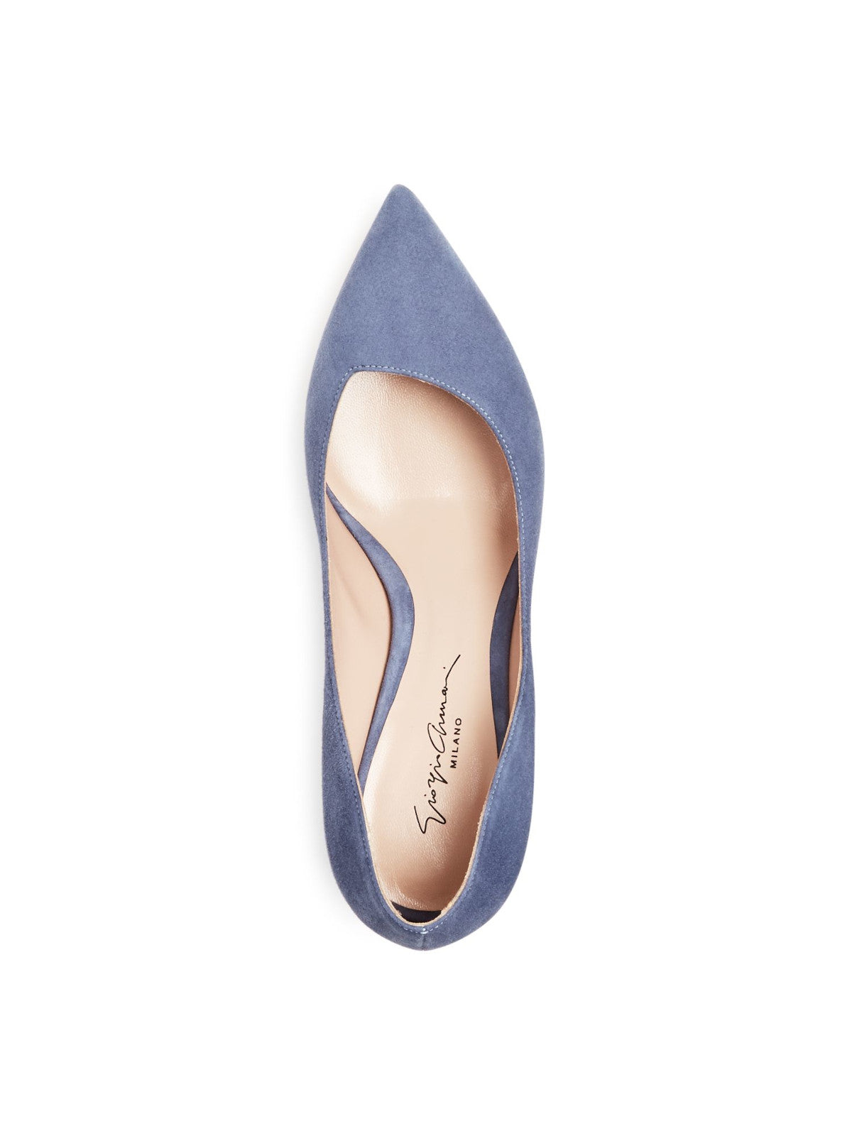 GIORGIO ARMANI Womens Blue Asymmetrical Pointed Toe Kitten Heel Slip On Leather Dress Pumps Shoes 38.5