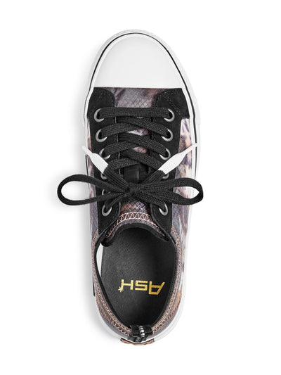 ASH Womens Black Tie Dye Pull Tab Comfort Vertu Round Toe Platform Lace-Up Athletic Sneakers Shoes