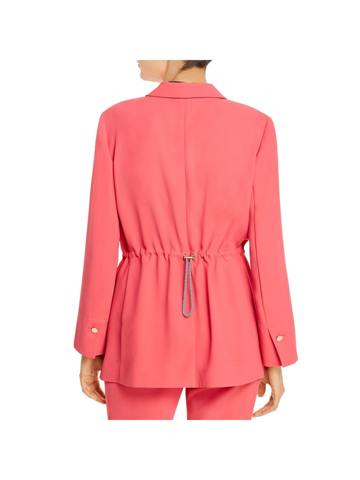 NIC+ZOE Womens Pink Darted Drawstring Wear To Work Blazer Jacket L