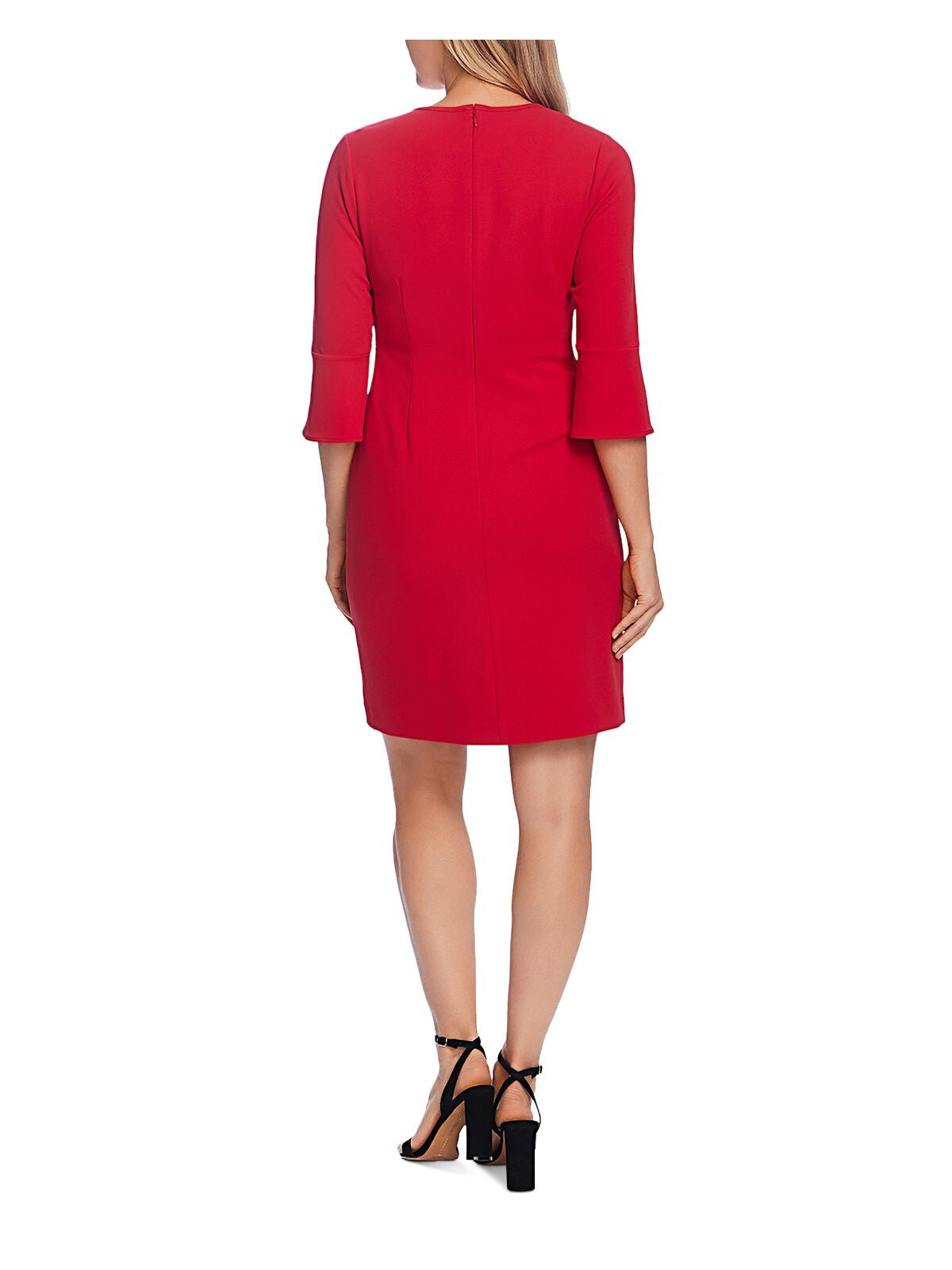 VINCE CAMUTO Womens Red Bell Sleeve Keyhole Short Cocktail Sheath Dress S