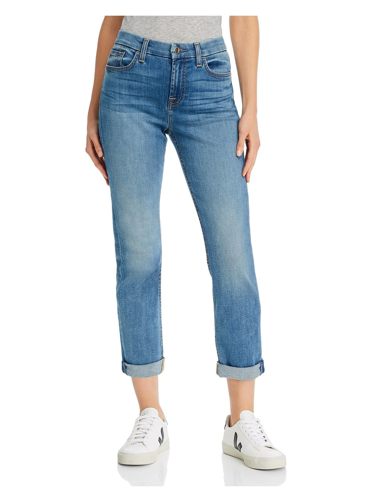 Jen 7 By 7 For All Mankind Womens Blue Cropped Jeans 2