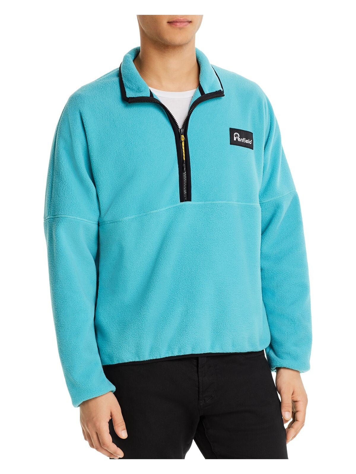 PENFIELD Mens Turquoise Classic Fit Quarter-Zip Fleece Pullover Sweater S
