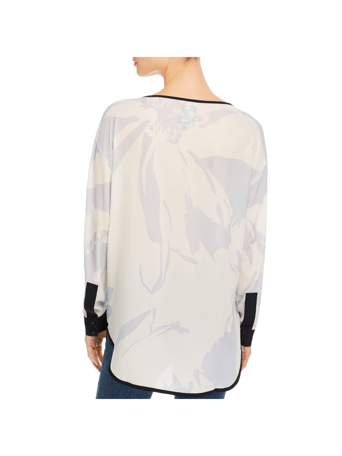 LYSSE Womens Long Sleeve Split Curved Hem Wear To Work Top