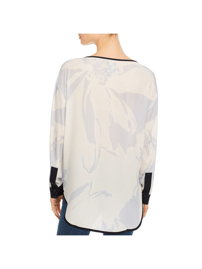 LYSSE Womens Long Sleeve Split Curved Hem Wear To Work Top