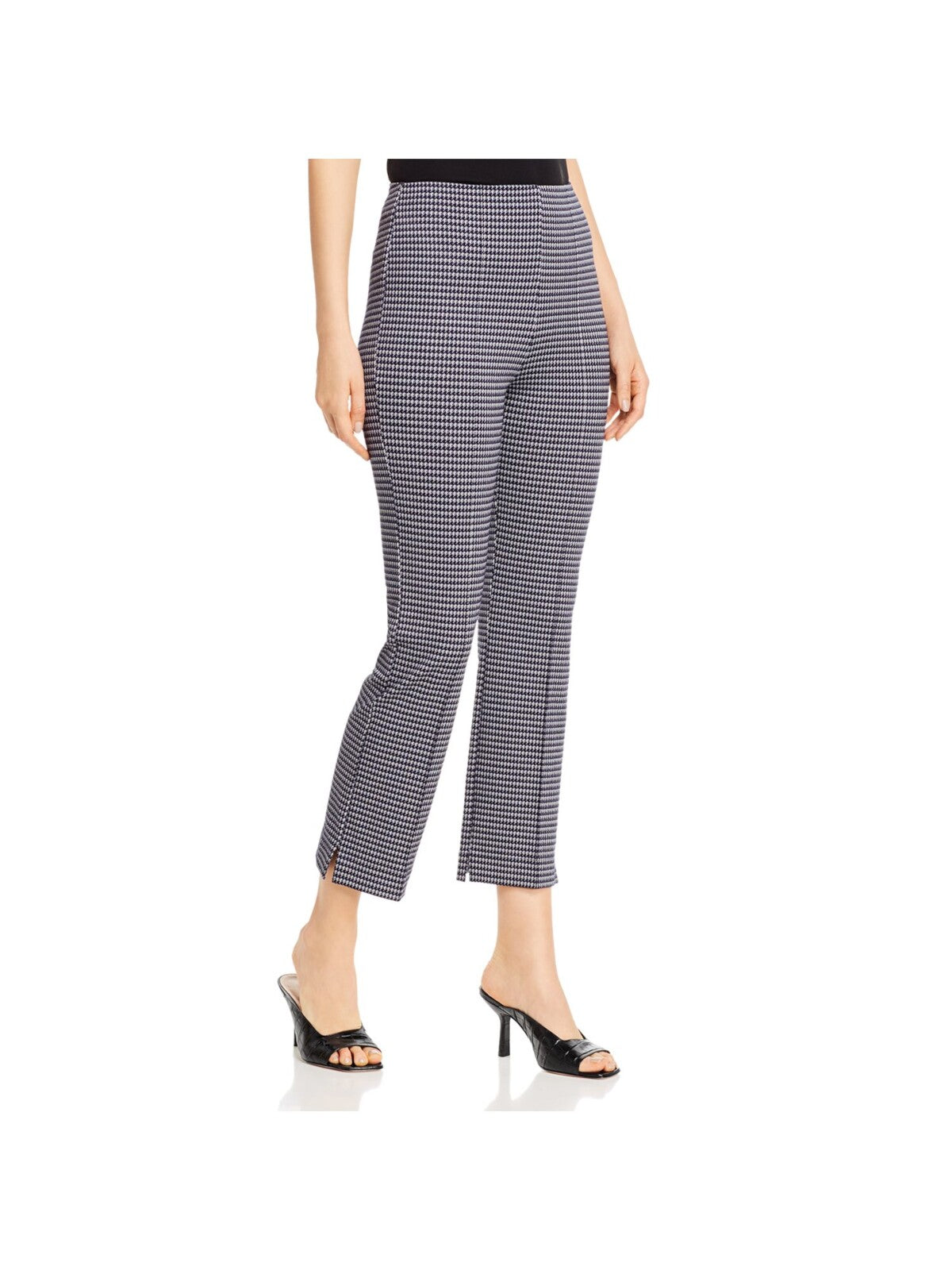 LYSSE Womens Navy Stretch Houndstooth Wear To Work Cropped Leggings XS