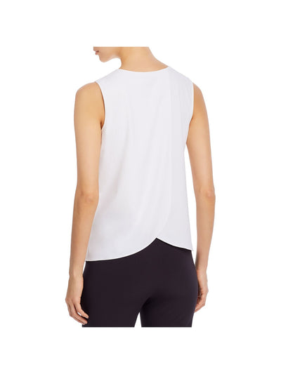 NIC+ZOE Womens White Stretch Moisture Wicking Wrinkle Resistant Tulip Back Sleeveless Scoop Neck Tank Top L