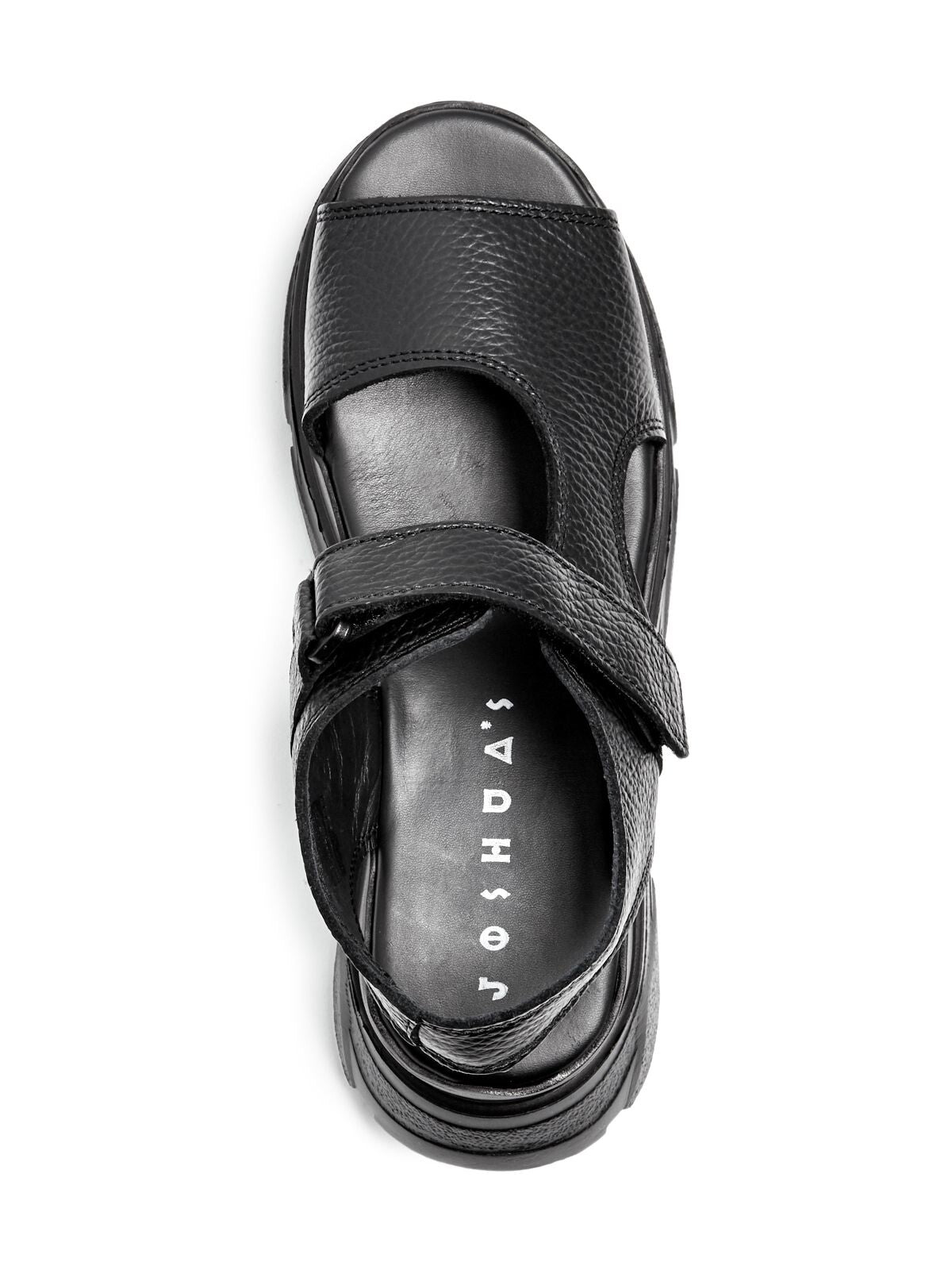 JOSHUAS Womens Black 2-1/2" Platform Asymmetrical Ankle Strap Spice Open Toe Wedge Leather Sandals Shoes 41