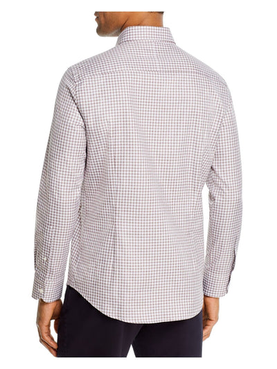 DYLAN GRAY Mens Brown Gingham Long Sleeve Collared Classic Fit Button Down Shirt L