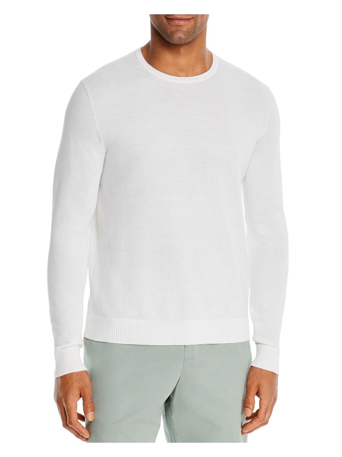 DYLAN GRAY Mens Ivory Long Sleeve Crew Neck Classic Fit Sweater S