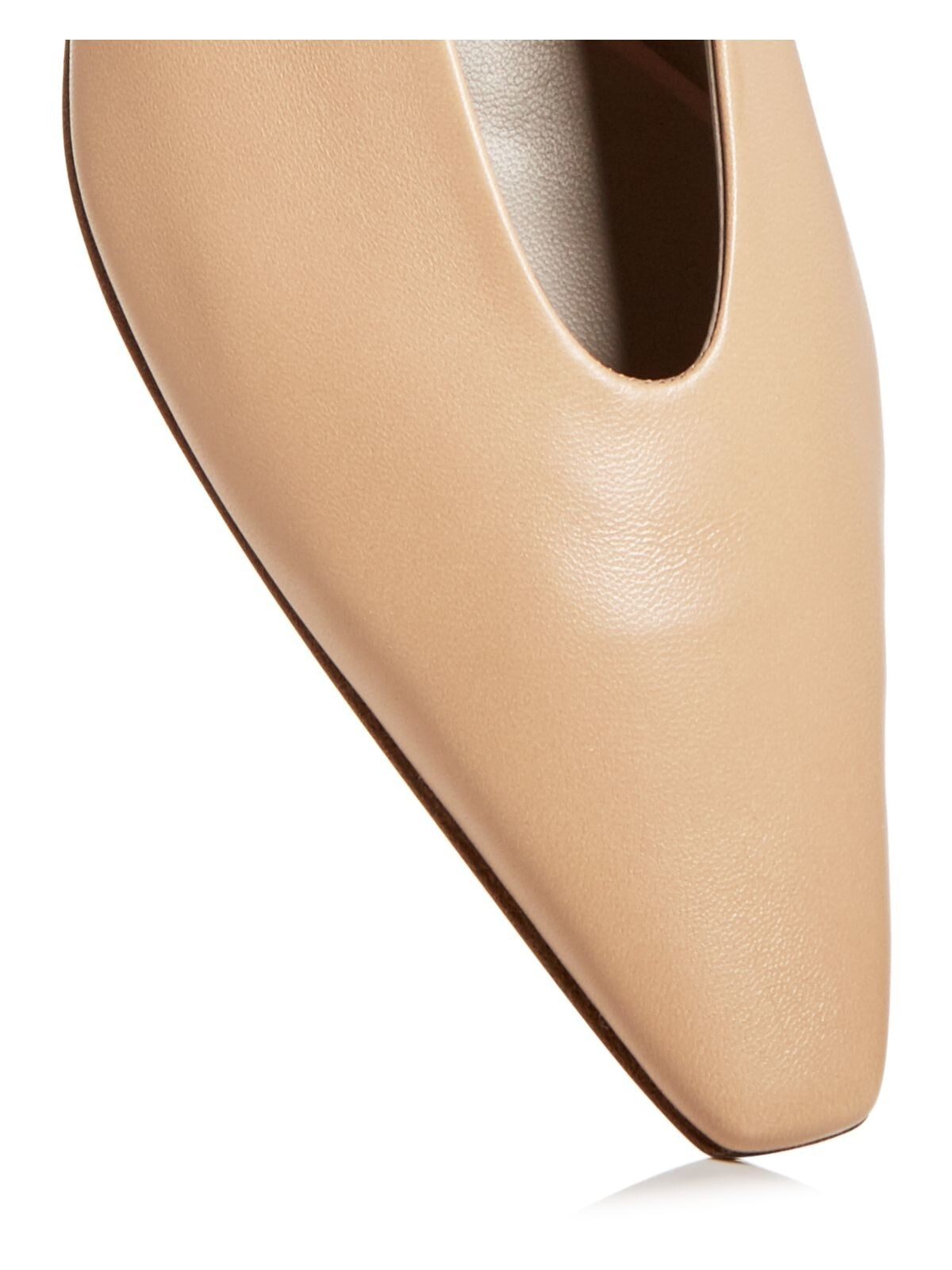 BOTTEGA VENETA Womens Beige Comfort Almond Toe Slip On Leather Loafers Shoes