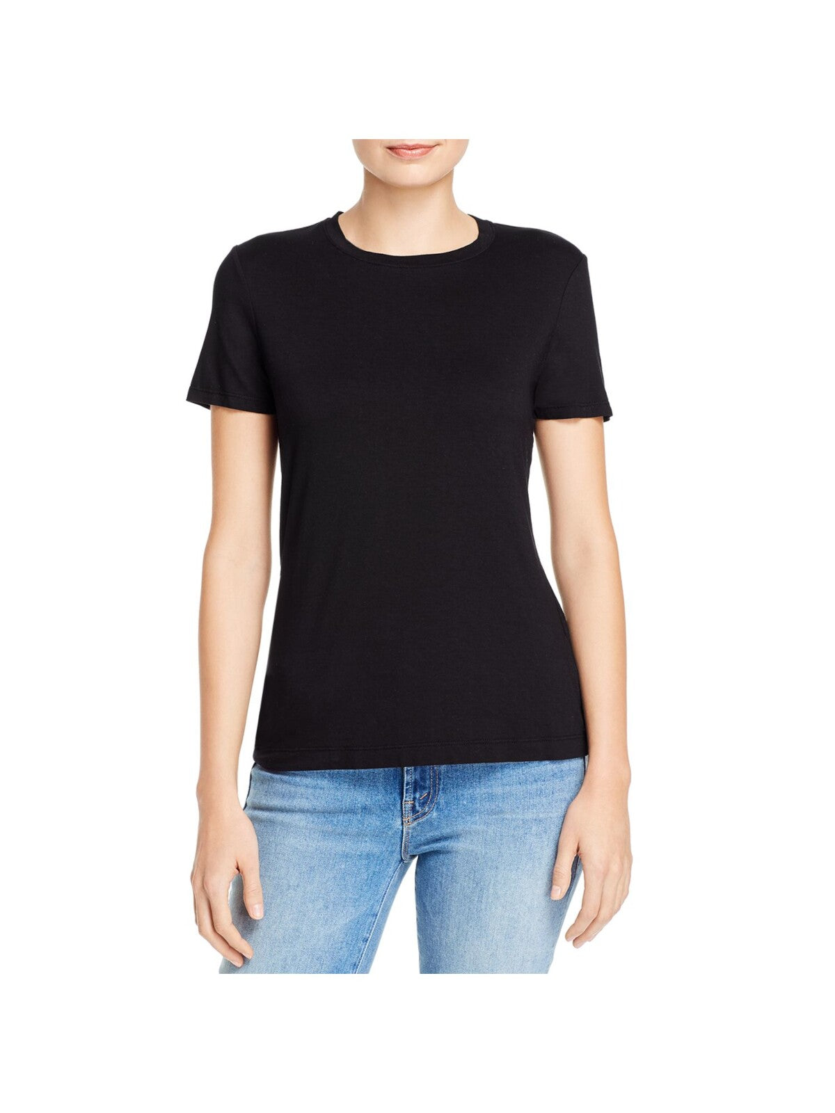 DOLAN Womens Black Stretch Short Sleeve Crew Neck Top S