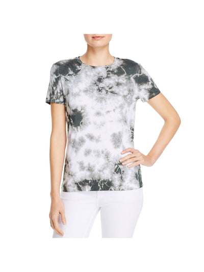 DOLAN Womens Green Stretch Tie Dye Short Sleeve Crew Neck T-Shirt S