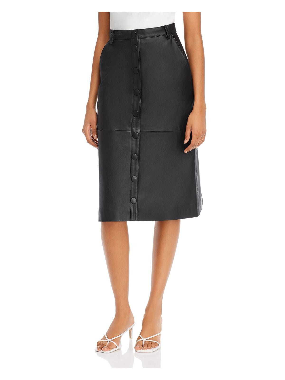 REMAIN Womens Black Knee Length Skirt 0