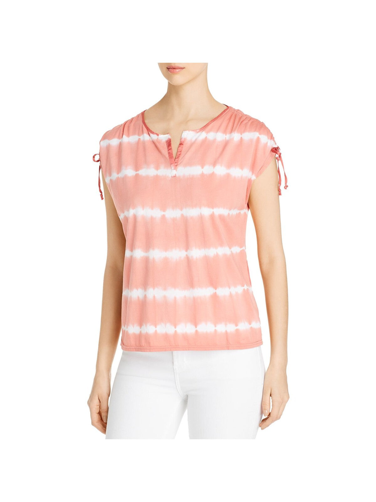 XCVI Womens Coral Tie Tie Dye T-Shirt S