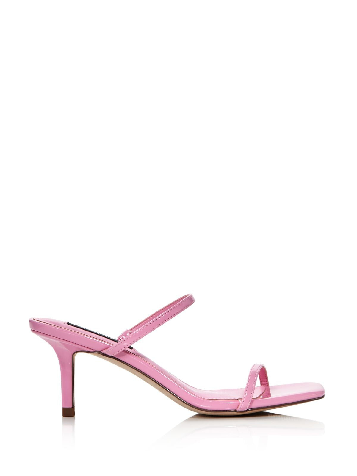 AQUA Womens Pink Comfort Ellen Square Toe Stiletto Slip On Heeled Sandal 7.5 M