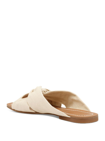 SPLENDID Womens Beige Twist Detail Alannis Square Toe Slip On Slide Sandals Shoes 6