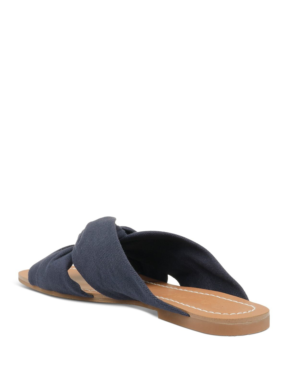 SPLENDID Womens Navy Twist Detail Alannis Square Toe Slip On Slide Sandals Shoes 8.5 M