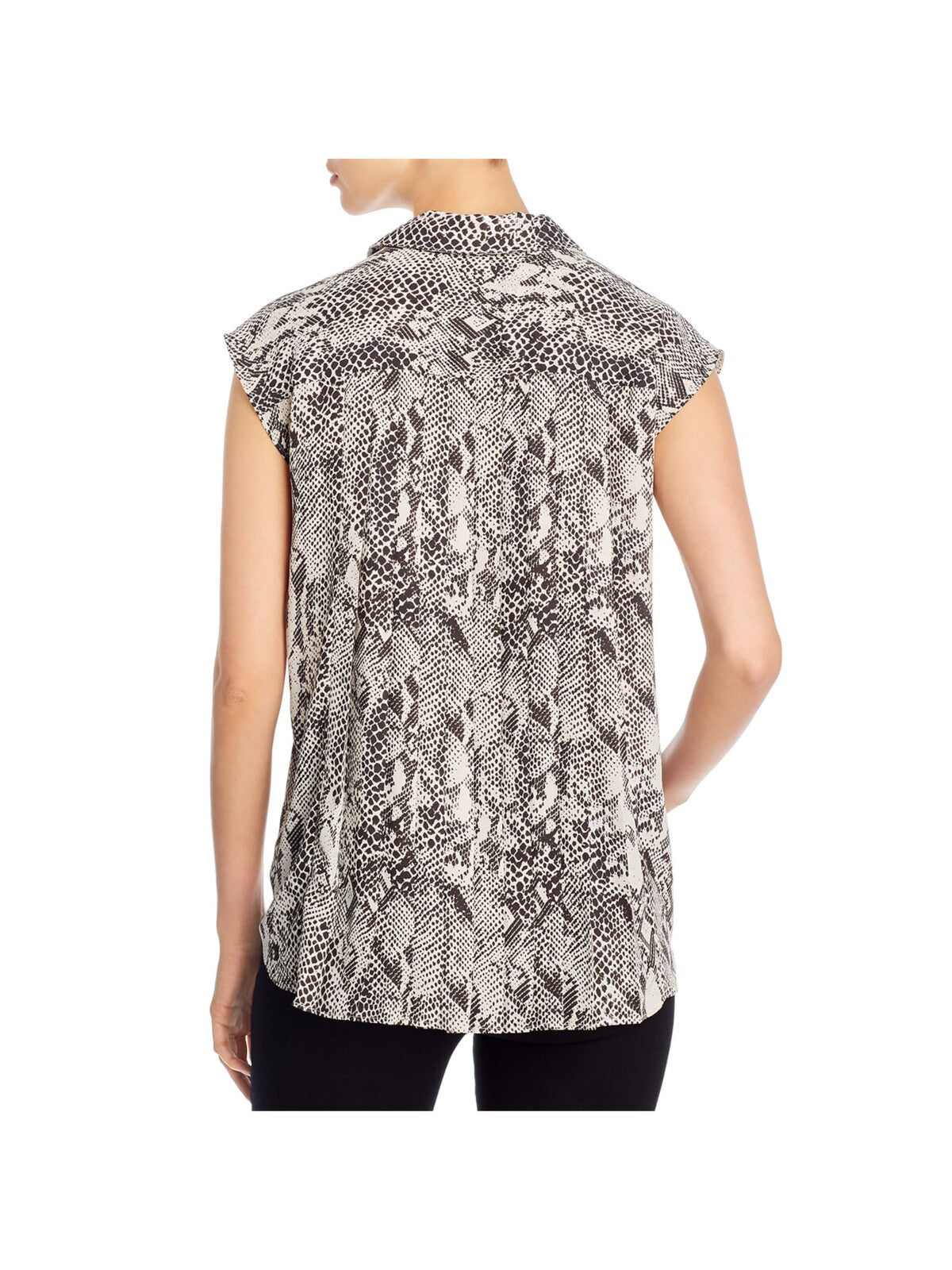 MARLED REUNITED CLOTHING Womens Cap Sleeve Split Neck Hi-Lo Top