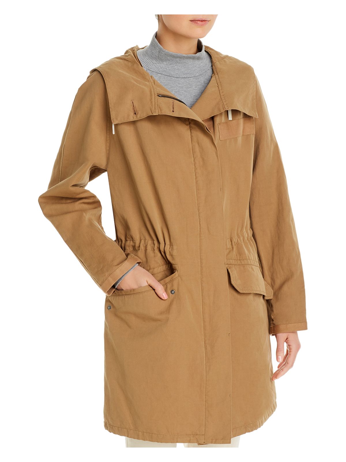 YS ARMY Womens Beige Zip Up Winter Jacket Coat 36