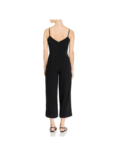 CUPCAKES AND CASHMERE Womens Zippered Back V-neck Spaghetti Strap V Neck Cropped Jumpsuit