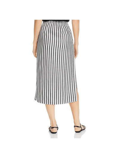 CUPCAKES AND CASHMERE Womens Black Stretch Pocketed Button-down Striped Midi Skirt 4