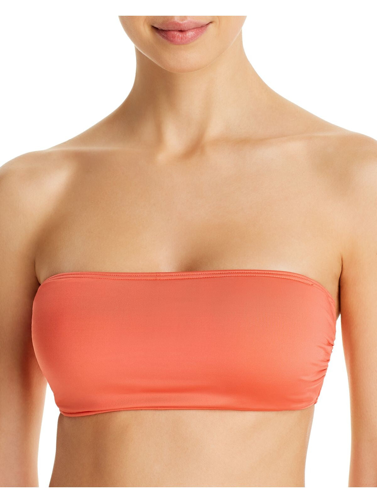 KATE SPADE NEW YORK Women's Coral Stretch Bikini Removable Cups Convertible Adjustable Bandeau Swimsuit Top XS