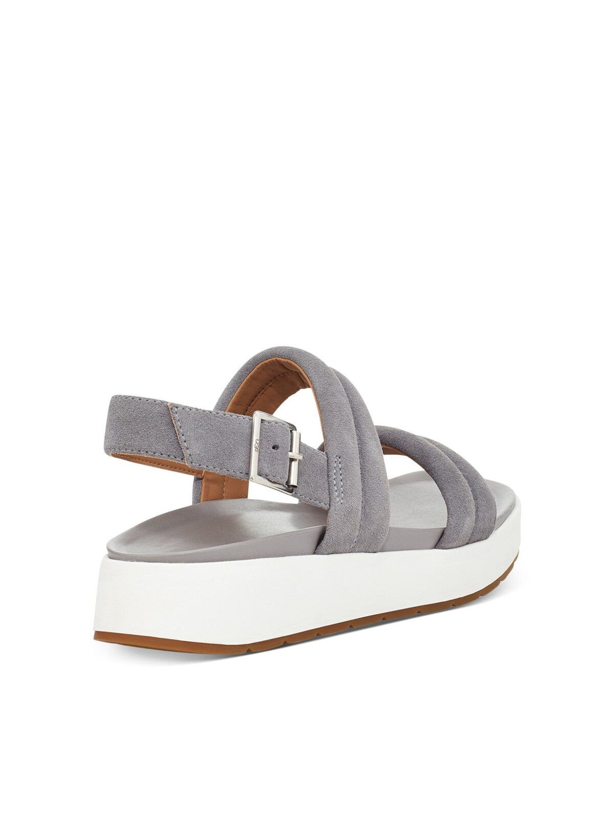 UGG Womens Gray 0.5" Platform Cushioned Arch Support Lynnden Wedge Buckle Leather Slingback Sandal 6.5