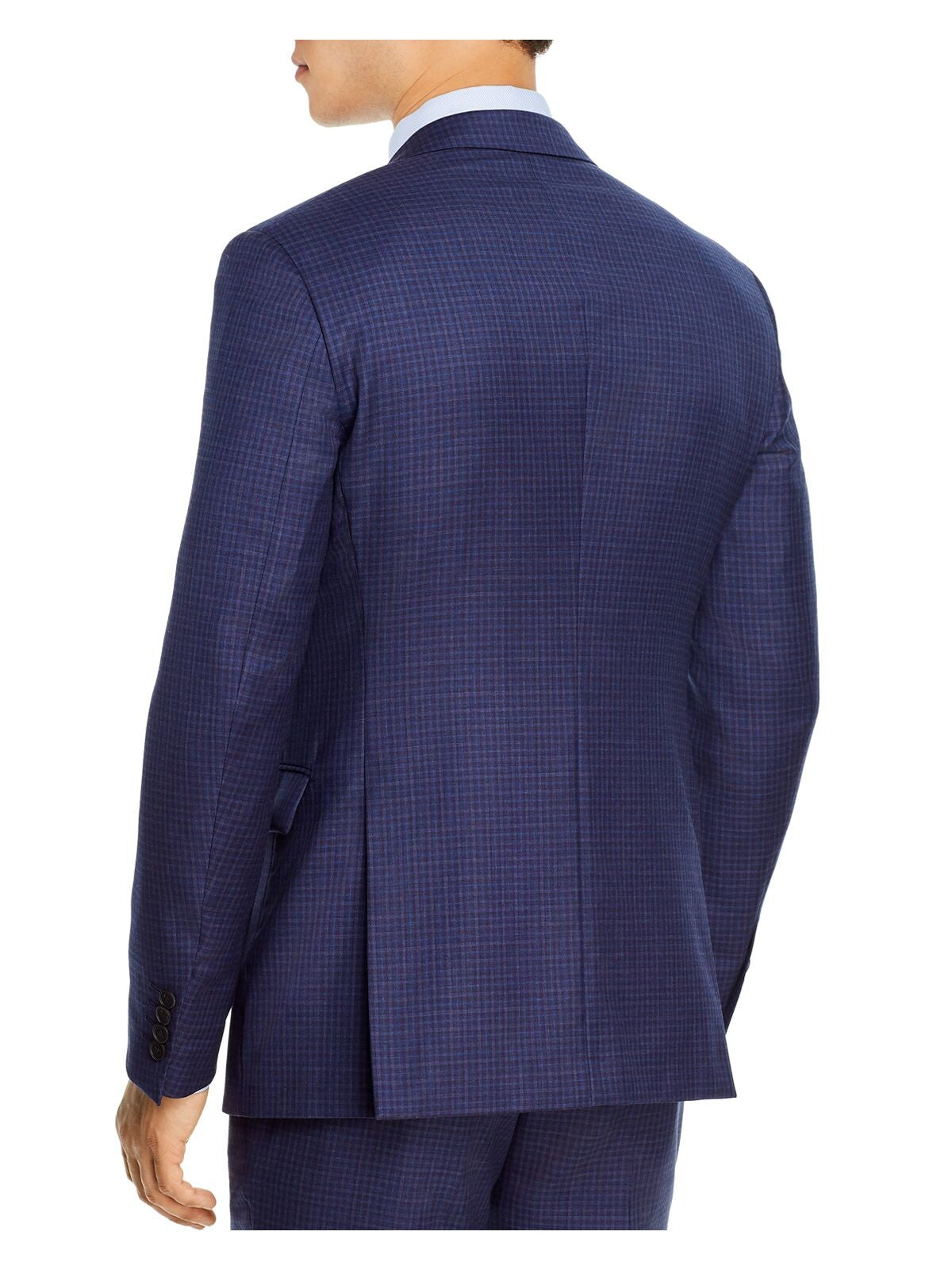 THEORY Mens Bowery Blue Single Breasted, Extra Slim Fit Wool Blend Suit Separate Blazer Jacket 38S