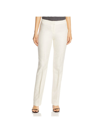LAFAYETTE 148 Womens Ivory Textured Zippered Wear To Work Pants 18
