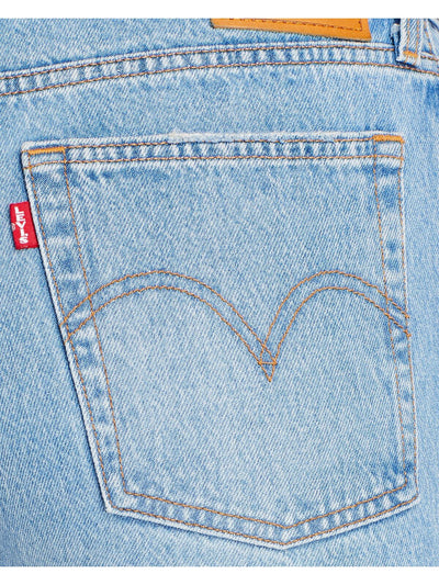 LEVI'S Womens Light Blue Denim Pocketed Button Fly Tapered Leg High Waist Jeans
