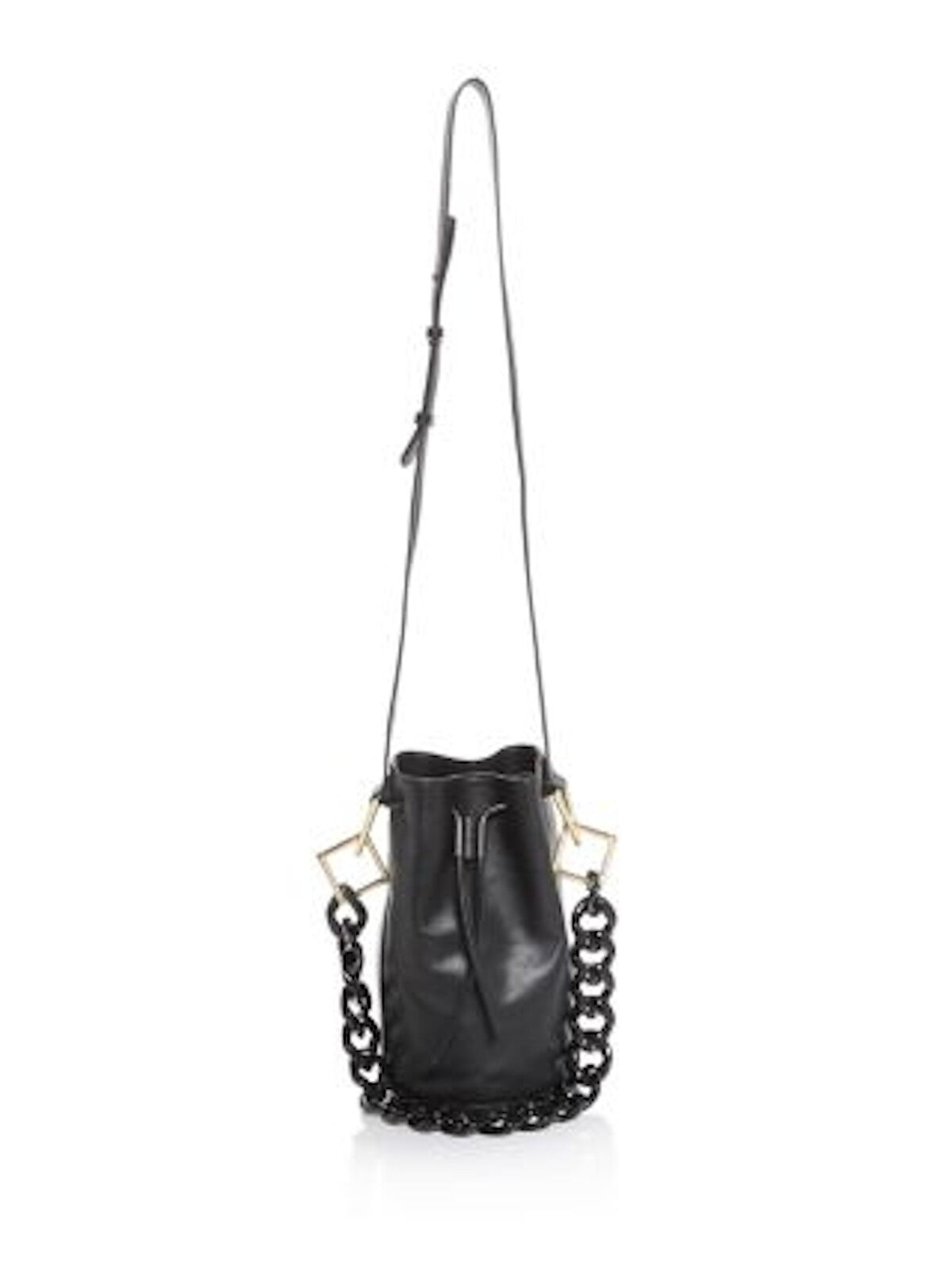 Tara Zadeh Women's Black Leather Bucket Bag Leather Adjustable Strap Bucket Bag