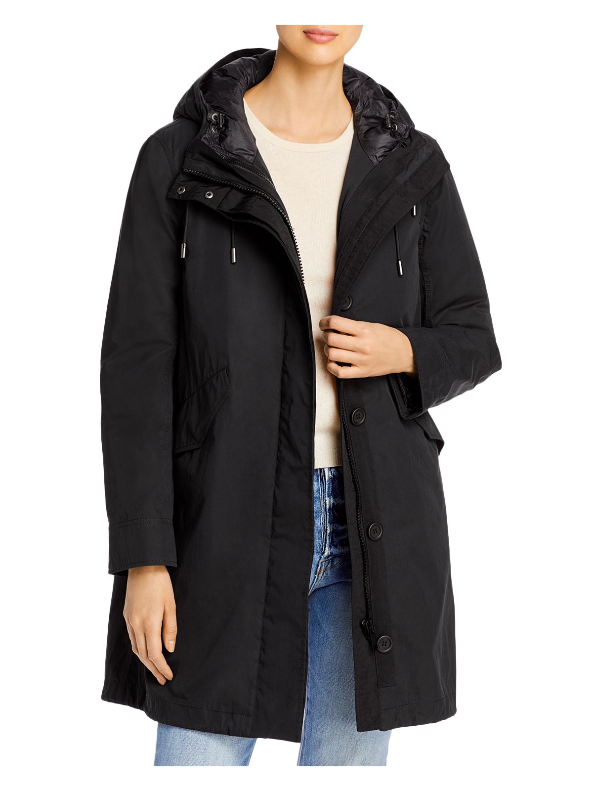 YS ARMY Womens Black Zip Up Winter Jacket Coat 40